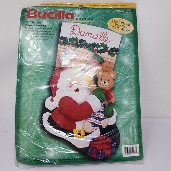Bucilla 18" Santa Design Felt Applique Christmas Stocking Kit 84060 - Picture 4 of 4
